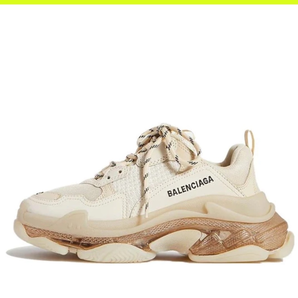 Balenciaga Cream and Tan Athletic Shoes